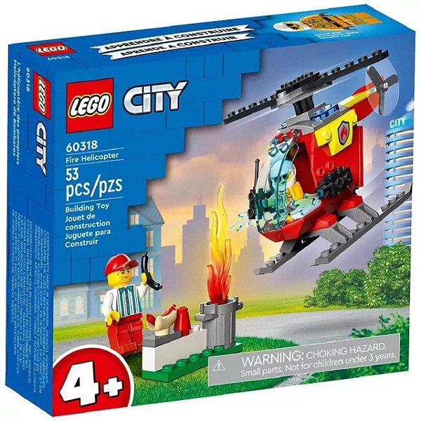 Lego City Helicóptero Dos Bombeiros 53 Peças 60318