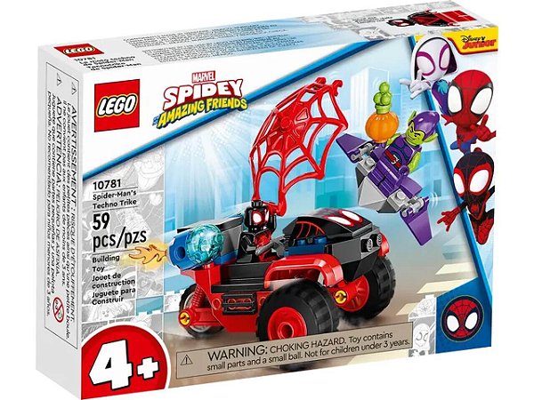Lego Miles Morales Triciclo Eletrônico do Homem-Aranha 59 Peças 10781