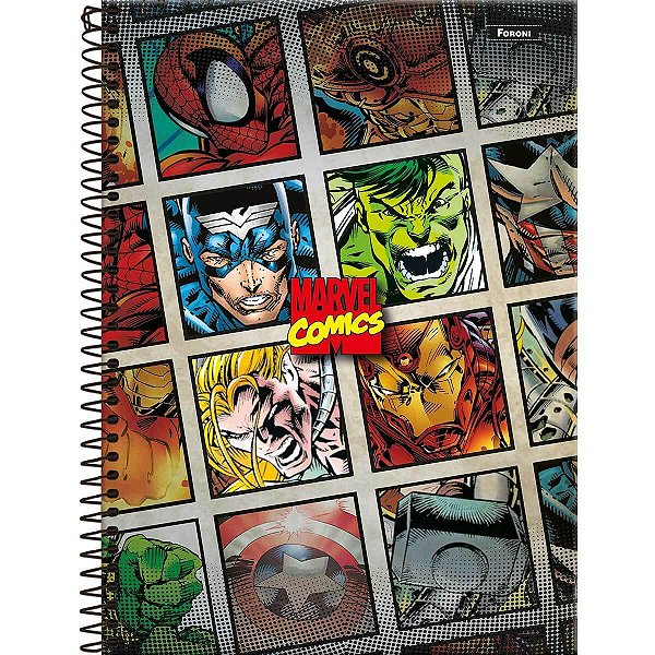 Caderno Espiral Universitário Marvel Comic 80 Folhas Foroni