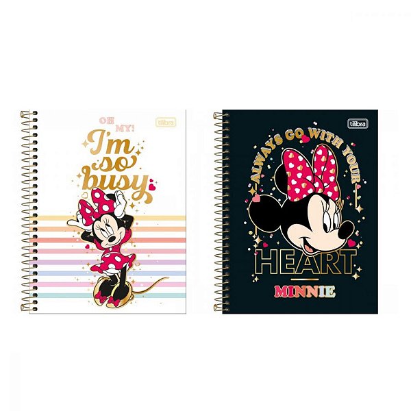 Caderno Espiral Colegial Minnie 80 Folhas Tilibra