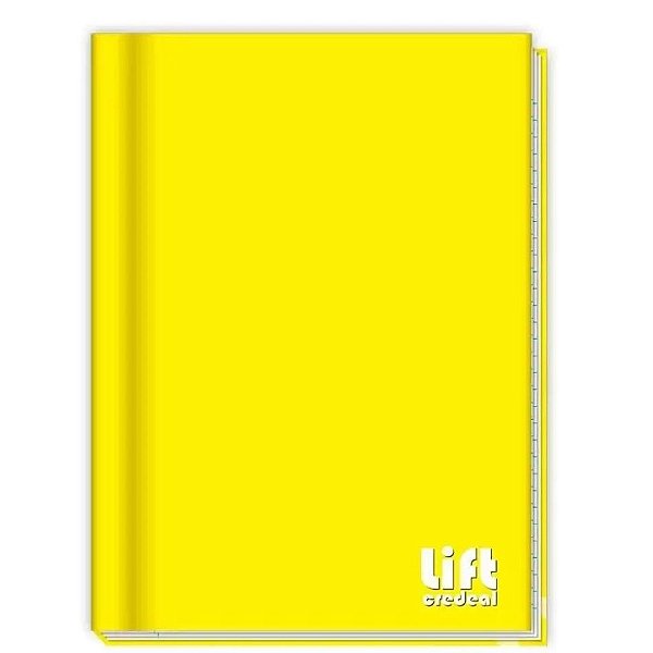 Caderno Brochura Capa Dura Pequeno Lift Amarelo 80 Folhas Credeal