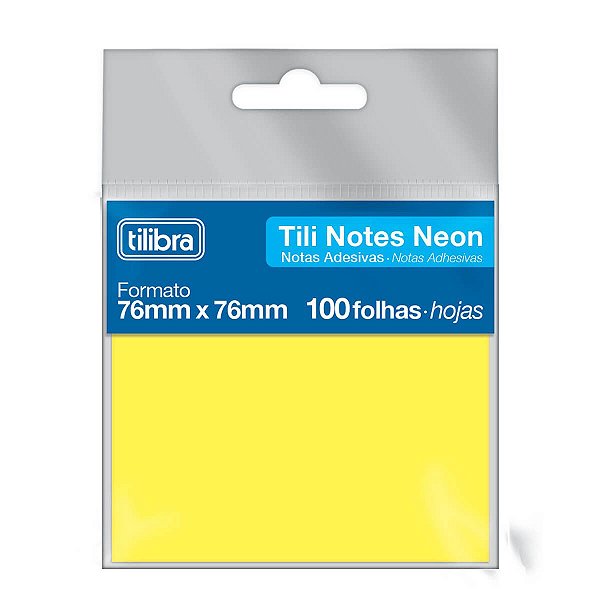 Bloco Adesivo Tili Notes 76x76mm Amarelo Neon 100 Folhas Tilibra