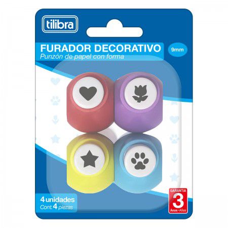 Blister Com 4 Furador 9mm 345415 Tilibra