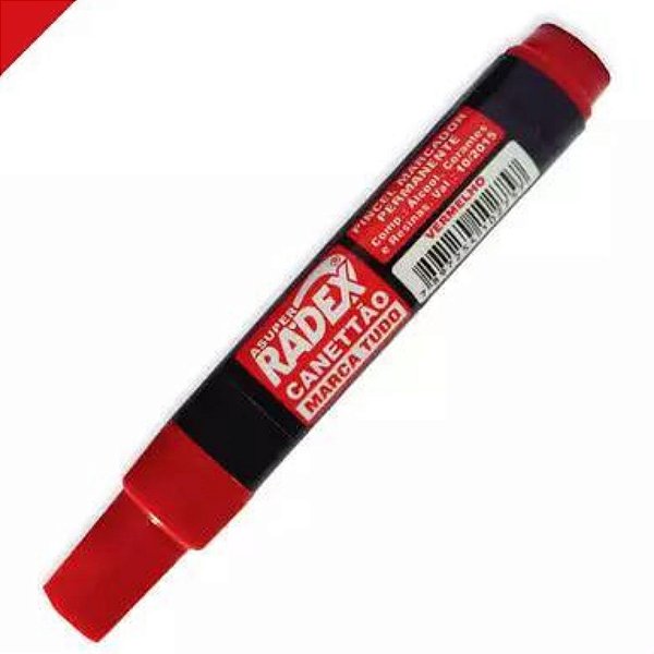 Marcador Permanente Ponta Redonda 4.0mm Vermelho 144 Radex