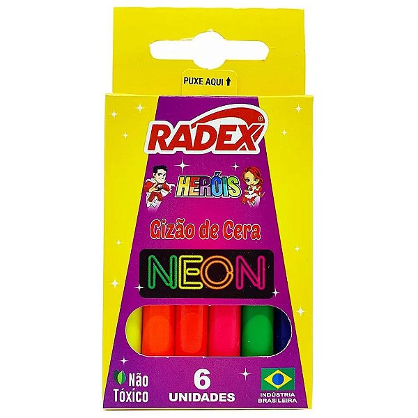 Gizão De Cera Neon Com 6 Cores 8480 Radex