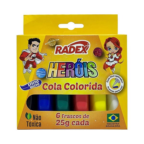 Cola Colorida Com 6 Cores 25gr 255 Radex