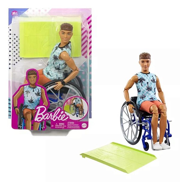 Boneco Ken Fashion Cadeira De Rodas HJT59 Mattel