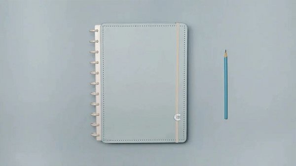 Caderno Azul Pastel Grande CIGD4079 Caderno Inteligente
