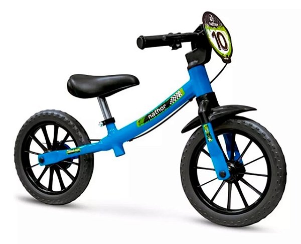 Bicicleta De Equilíbrio Balance Bike Aro 12 Azul Nathor