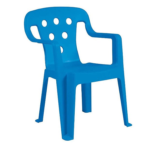 Cadeira Plástica Infantil Azul Mor