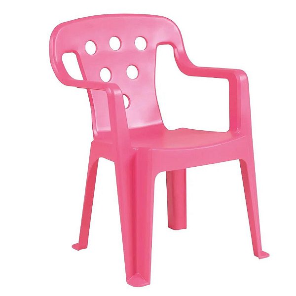 Cadeira Plástica Infantil Rosa Mor