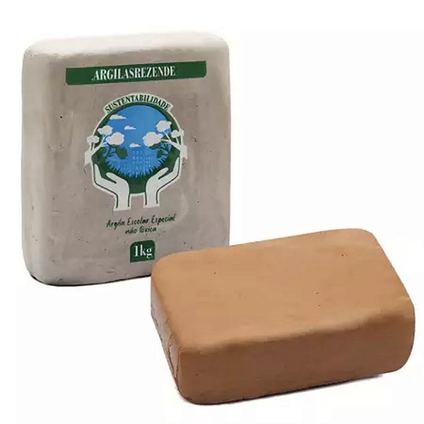 Argila Escolar Branca 1kilo Argilas Rezende