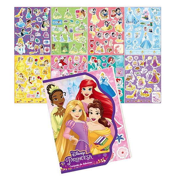 Conjunto De Adesivos Princesas Com 8 Folhas Vmp