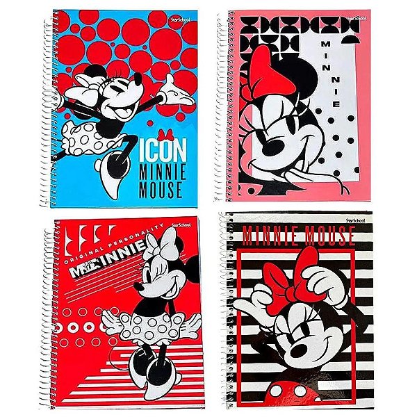 Caderno Espiral Capa Dura Pequeno Minnie 80 Folhas Starschool