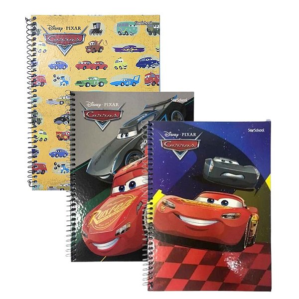 Caderno Espiral Capa Dura Pequeno Carros 80 Folhas Starschool
