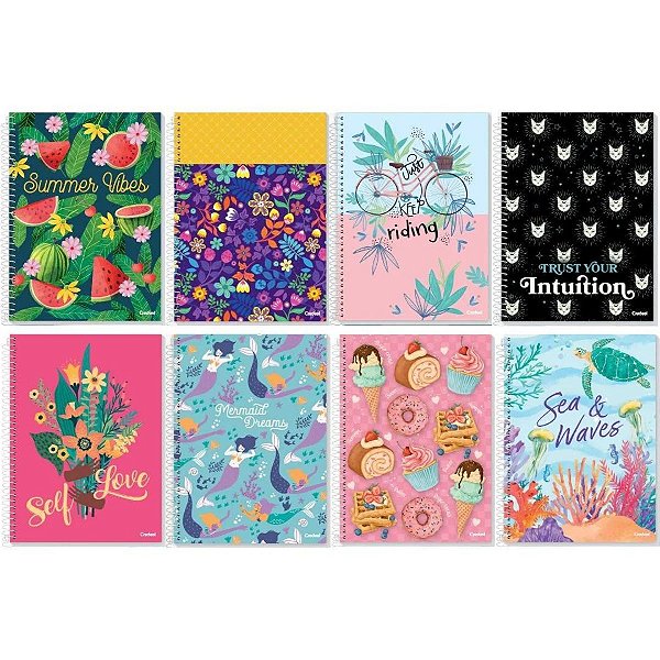 Caderno Espiral Capa Dura Pequeno My Collection Feminino 80 Folhas Credeal