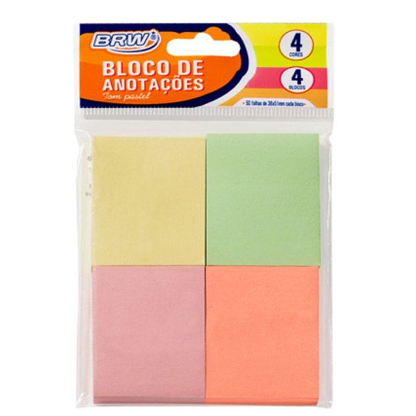 Bloco Smart Notes Tom Pastel Com 200 Folhas BA3850 Brw