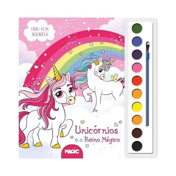 Livro Para Colorir Aquarela Unicórnios E O Reino Mágico Magic Kids
