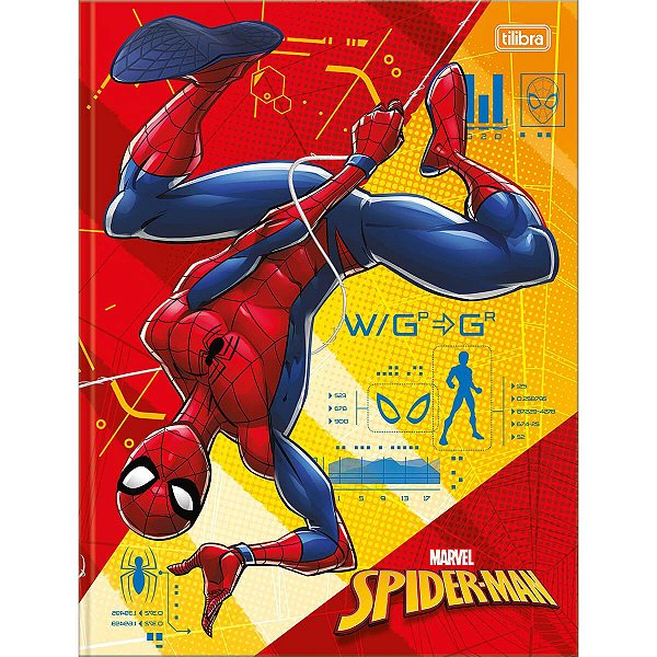 Caderno Brochura Capa Dura Spider Man 80 Folhas Tilibra
