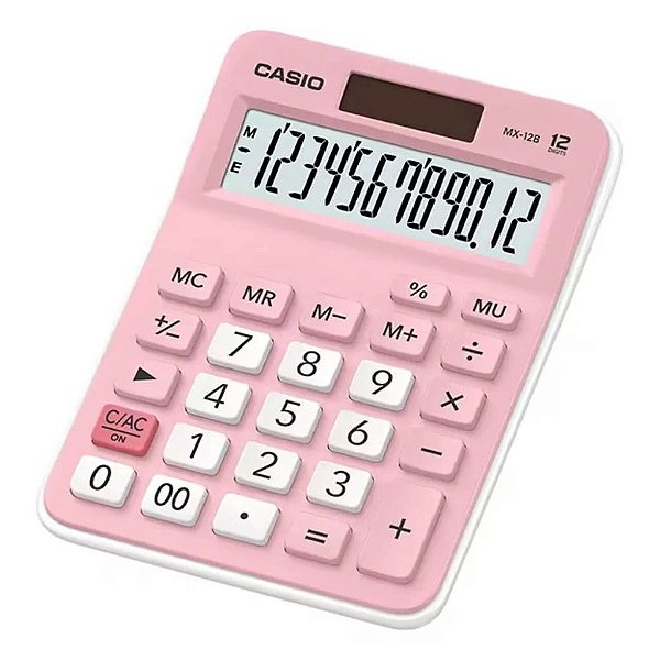 Calculadora De Mesa 12 Dígitos Rosa MX-12B Casio