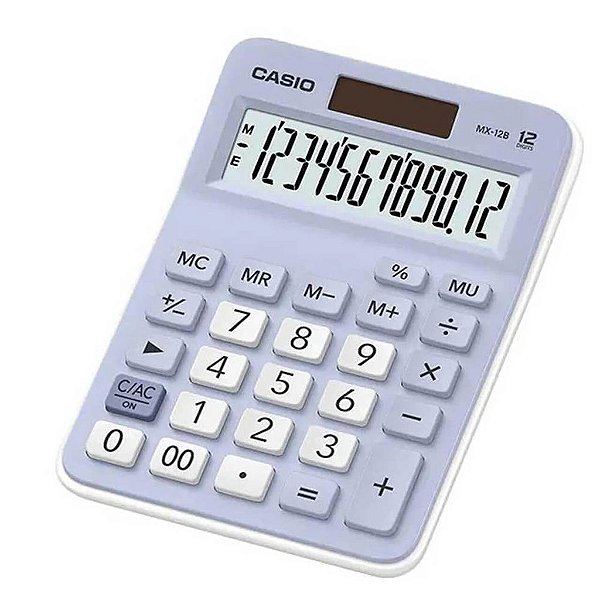 Calculadora De Mesa 12 Dígitos Azul Claro MX-12B Casio