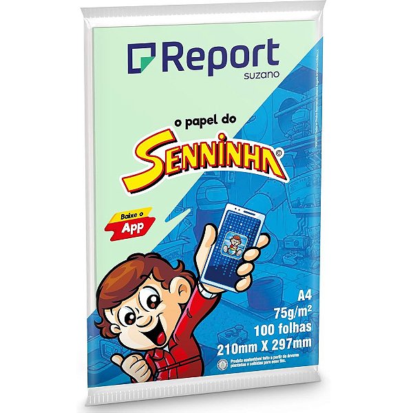 Papel Sulfite A4 Senninha Verde 100 Folhas Report