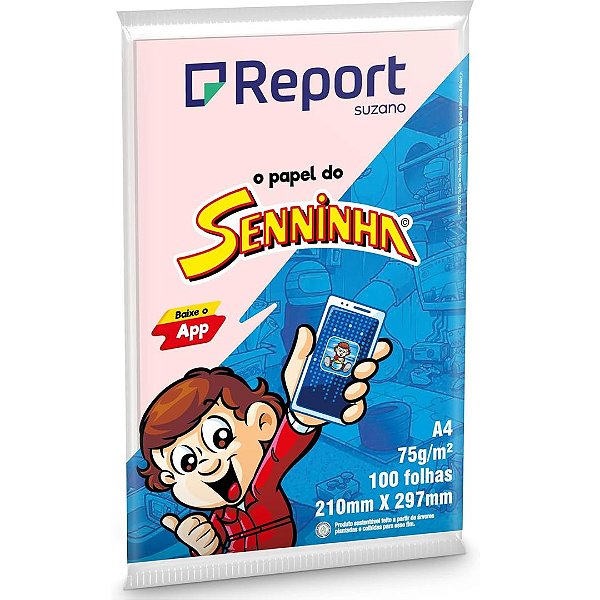 Papel Sulfite A4 Senninha Rosa 100 Folhas Report