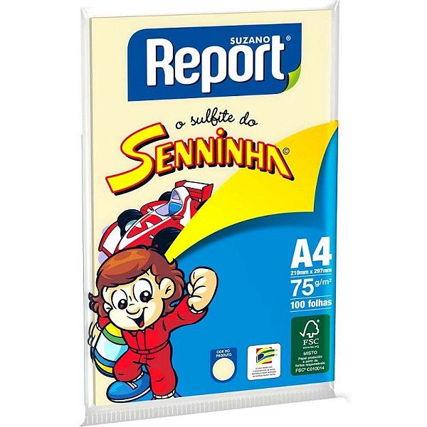 Papel Sulfite A4 Senninha Amarelo 100 Folhas Report