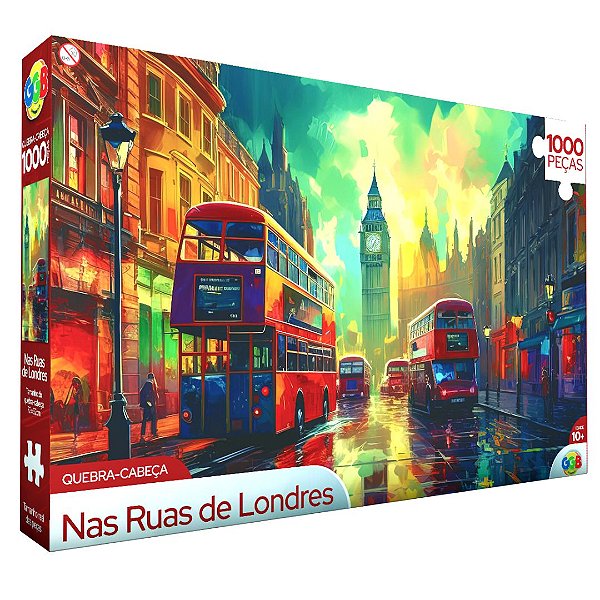 Quebra Cabeça Nas Ruas De Londres 1000 Peças 1100 GGB