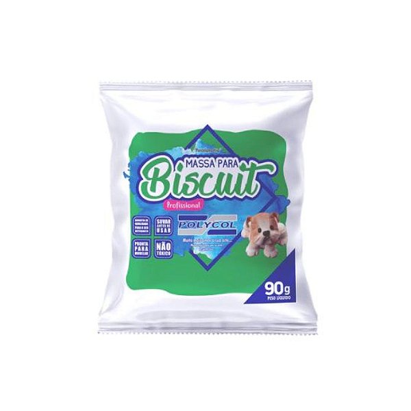 Massa Para Biscuit Verde Folha 90g Polycol