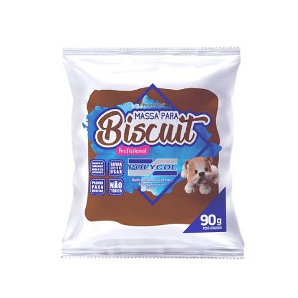Massa Para Biscuit Marrom 90g Polycol