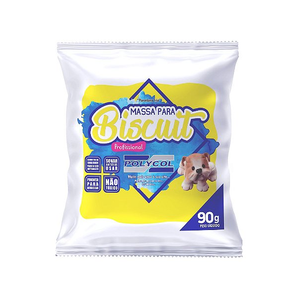 Massa Para Biscuit Amarelo 90g Polycol