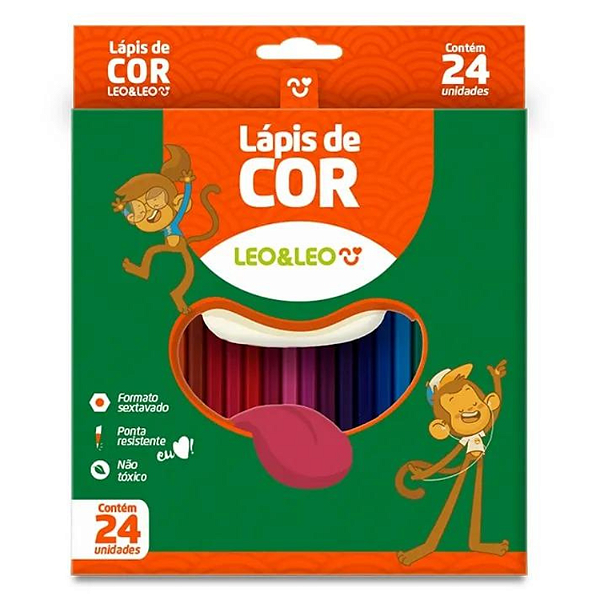 Lápis De Cor Sextavado Flex 24 Cores 4449 Leonora