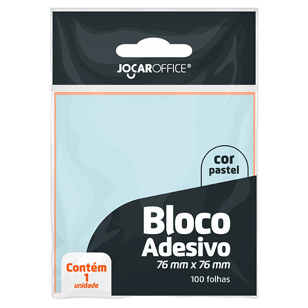 Bloco Adesivo 76x76mm Azul Pastel Com 100 Folhas 10134 Jocar Office