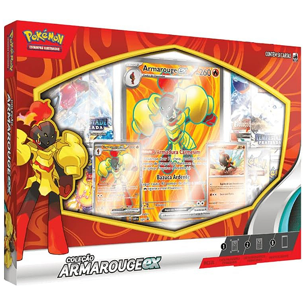 Jogo De Cartas Pokemon Box Armarouge Ex 34162 Copag