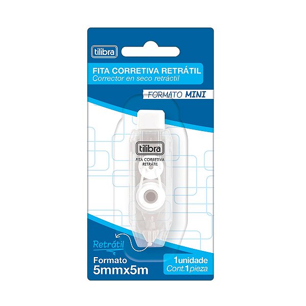 Mini Corretivo Em Fita Retrátil 5mmx5m Tilibra