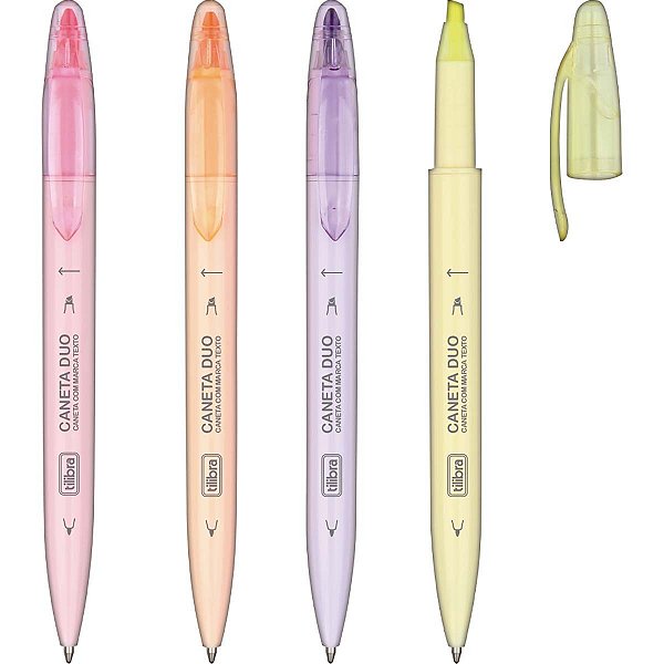 Caneta Esferográfica 1.0mm Com Marca Texto Tilibra
