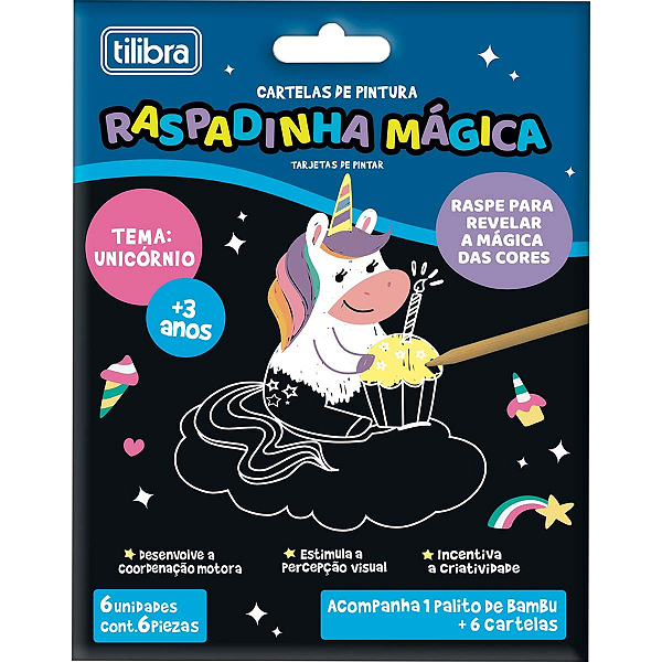Raspadinha Mágica Unicórnio Com 6 Unidades Tilibra