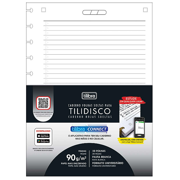 Refil Para Caderno Tilidisco Connect 50 Folhas Tilibra