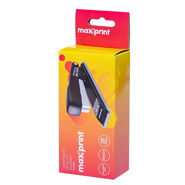 Grampeador Metalico Para 20 Folhas 20/6 E 24/6 MXG20 Maxprint