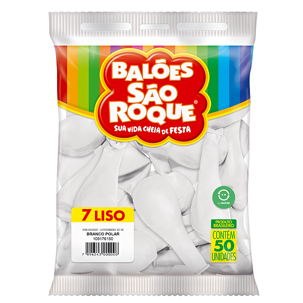 Balão Branco Polar Imperial N° 7 Com 50 Unidades São Roque