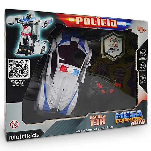 Carrinho De Controle Megaformes Policia BR1487 Multilaser