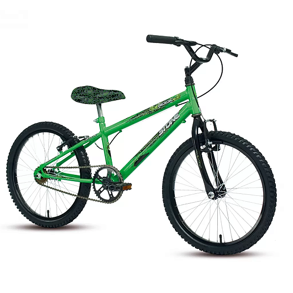 Bicicleta Rock Verde E Preto HLK Aro 20 Stone Bike