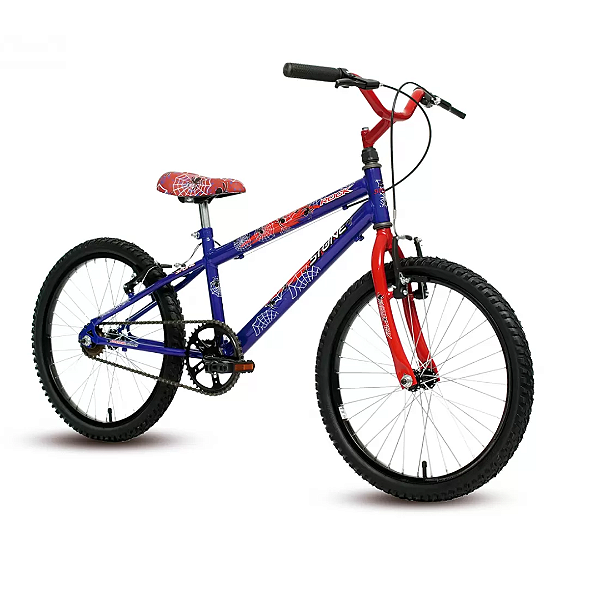 Bicicleta Rock Azul E Vermelho Aranha Aro 20 Stone Bike