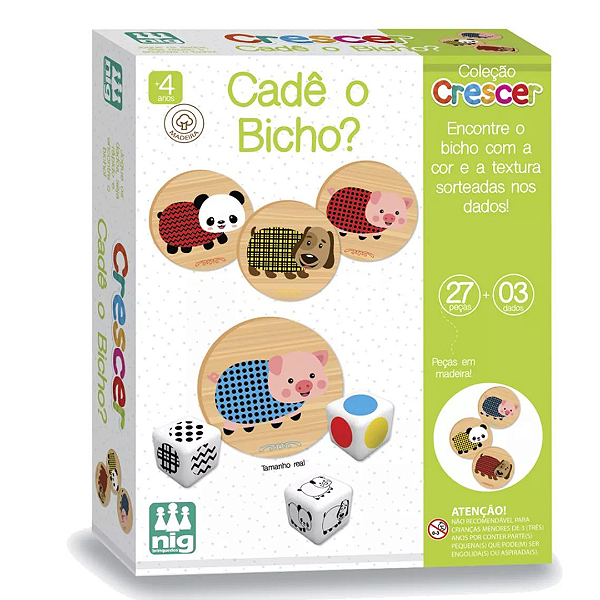 Jogo Educativo Cadê O Bicho Em Madeira Coleção Crescer 0454 Nig