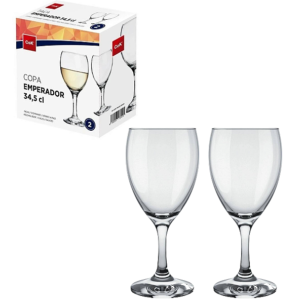 Conjunto De Taça Copa Emperador 340ml Com 2 Peças K12 Zappe