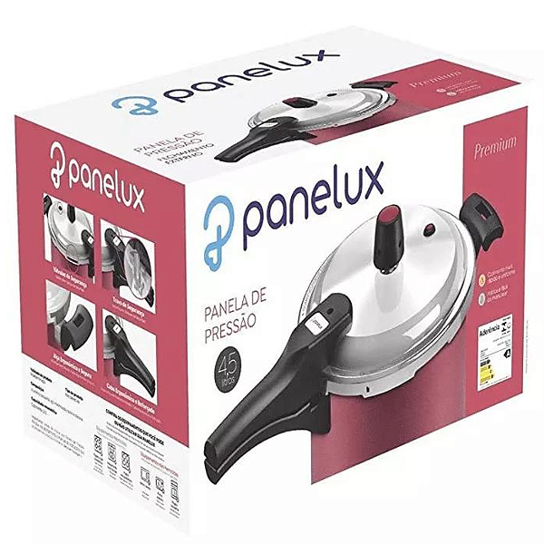 Panela De Pressão Antiaderente Cereja 4,5 Litros Panelux