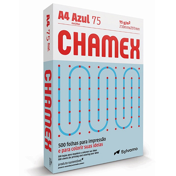 Papel Sulfite A4 Azul 500 Folhas Chamex