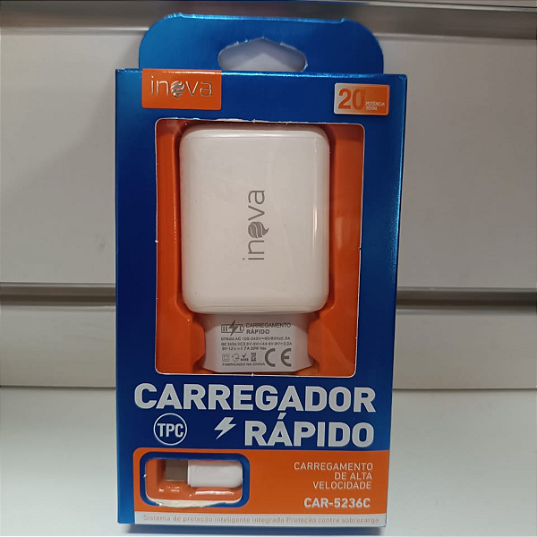 Carregador Rápido Type-C Car-5236C Inova