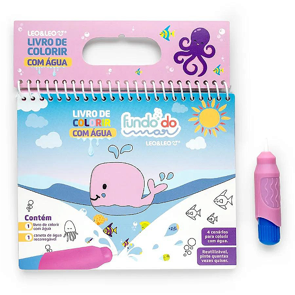 Livro De Colorir Com Água Fundo Do Mar 91826 Leonora